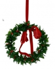 Holly wreath w/bow