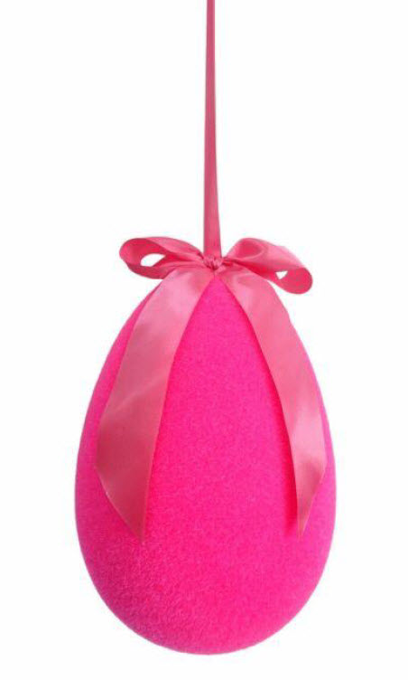Egg flocked w/bow