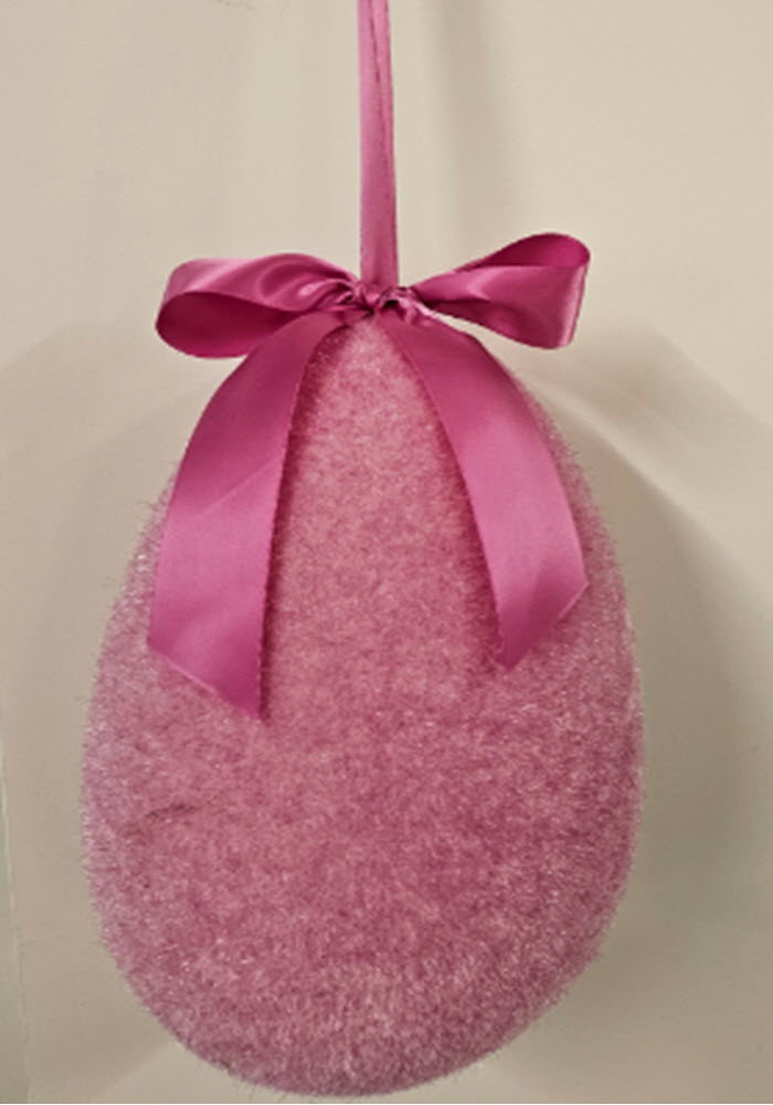 Egg flocked w/bow