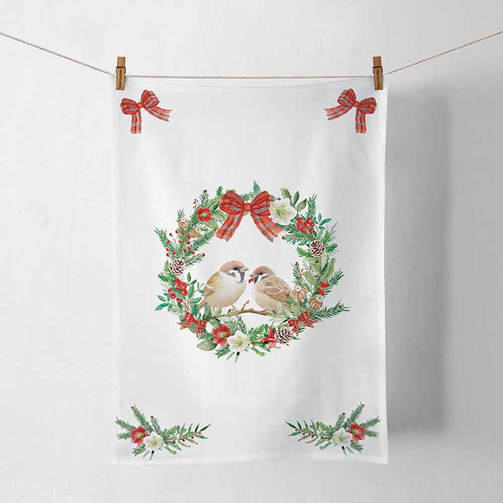 Sparrows in wreath